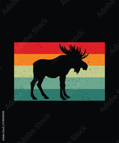 Moose Shirt Retro 70s Vintage Animal Lover Tshirt