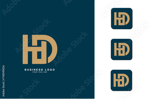 HD, DH, H, D, Abstract Letters Logo Monogram