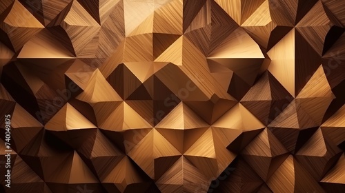 background in the form of wooden figures in the shape of pyramids
