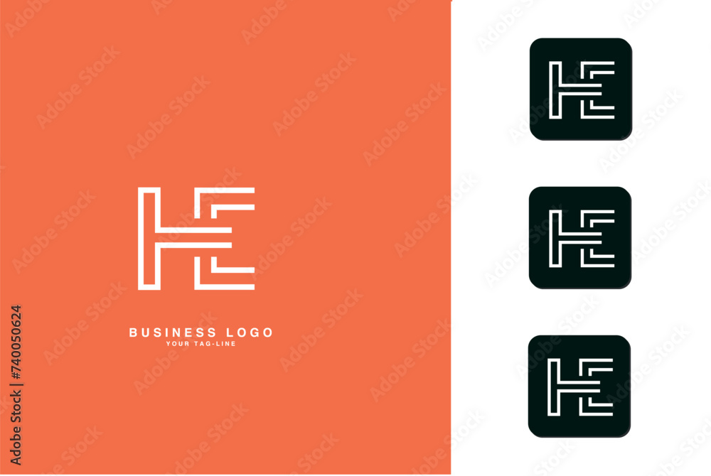 HE, EH, H, E, Abstract Letters Logo Monogram HE, EH, H, E, Abstract Letters Logo Monogram