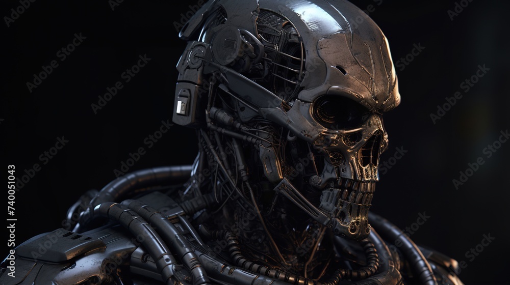 military cyberpunk robot-soldier military cyberpunk robot-soldier