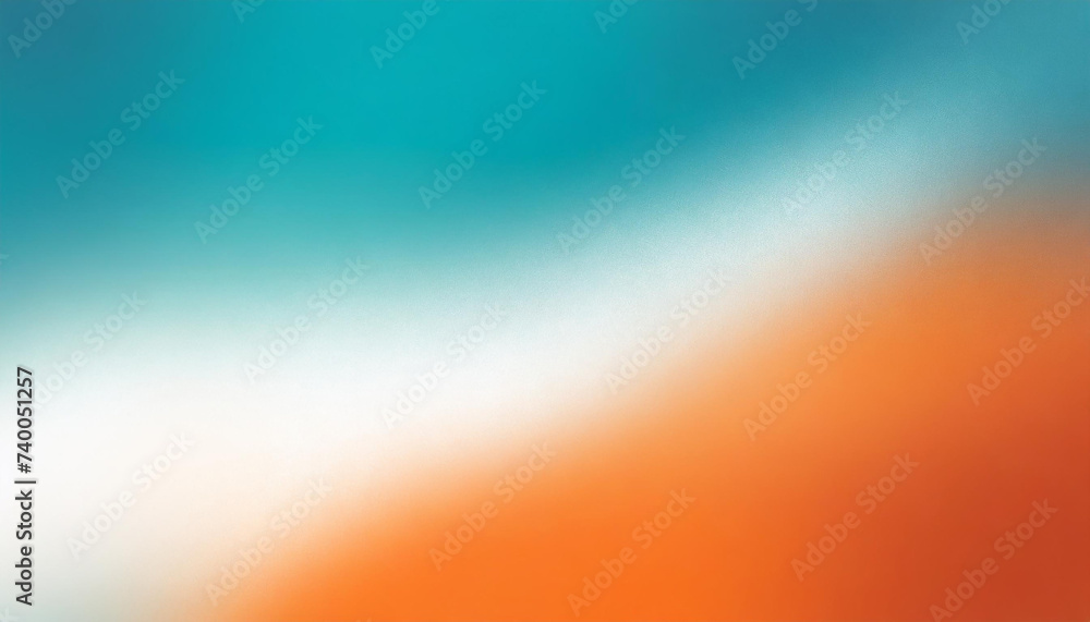 Orange white blue teal blurred vibrant gradient background, grainy texture effect, poster banner landing page backdrop design