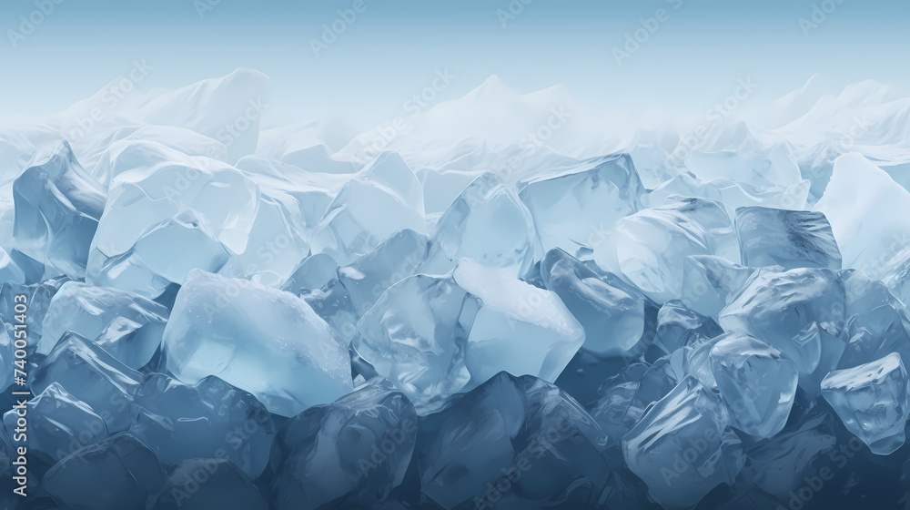 Obraz premium Ice cubes background, suitable for refreshing drinks or hydration concept