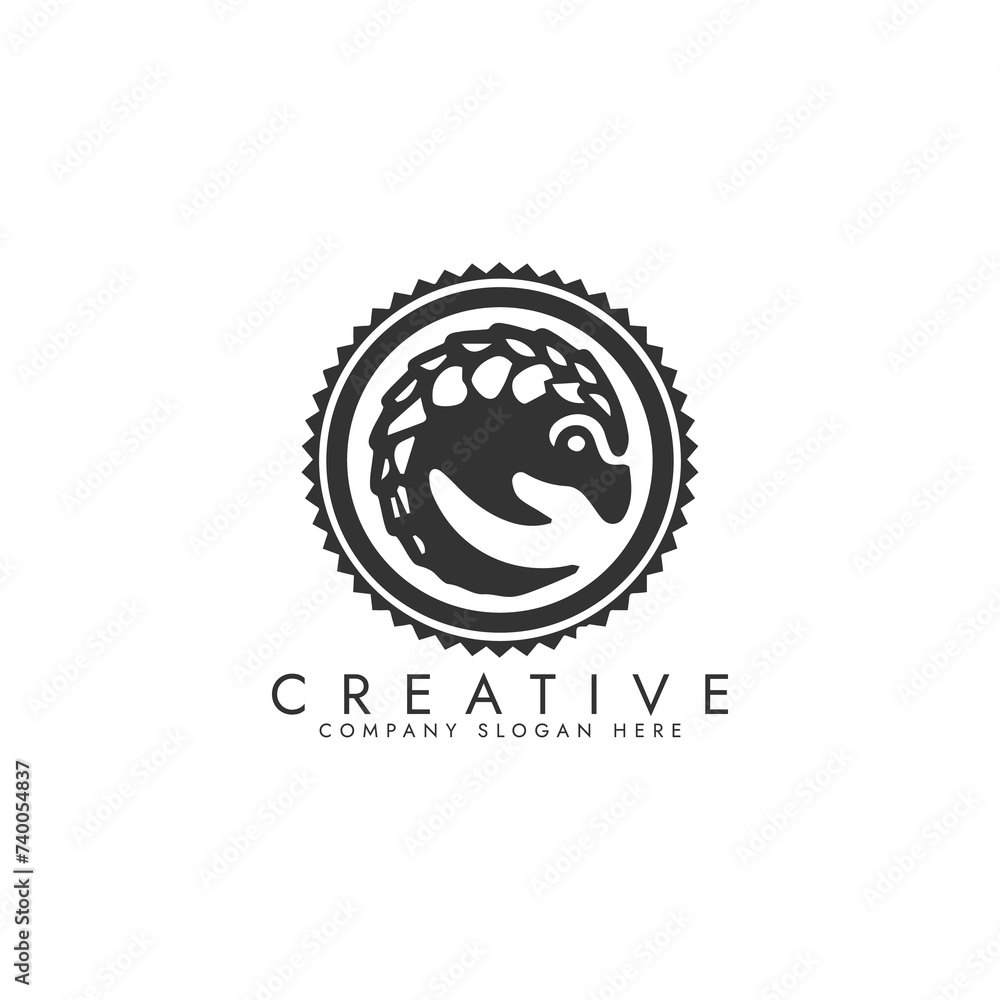 Fototapeta premium Pangolin Icon on White Background - Simple Vector Illustration