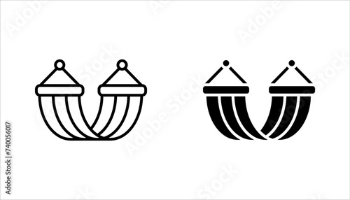 Relax hammock icon set. Simple set of relax hammock vector illustration on white background