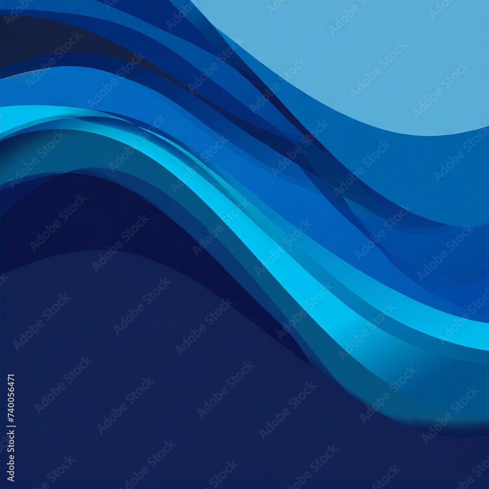 Fototapeta premium Dark blue paper waves abstract banner design. Elegant wavy vector background