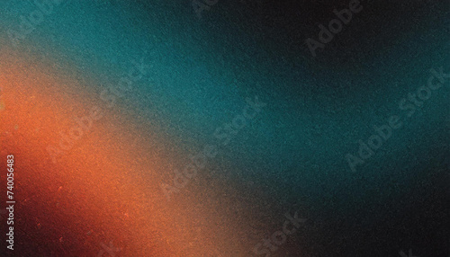 Dark grainy gradient background teal orange light blue black red noise texture banner backdrop glowing colors poster design