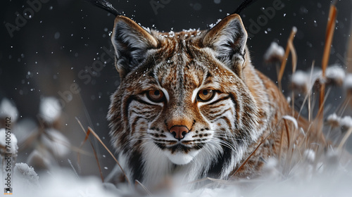 close up wildlife photography  authentic photo of a lynx in natural habitat  taken with telephoto lenses  for relaxing animal wallpaper and more