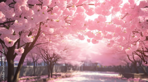 Natural elegance, detailed capture of cherry blossoms under natural light