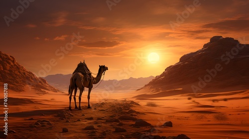 Camel in the desert 8K