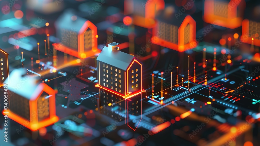 Obraz premium An upward trend in the housing market indicating significant financial gains from rental income or real estate investments, symbolizing a booming property sector