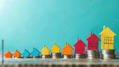 An upward trend in the housing market indicating significant financial gains from rental income or real estate investments, symbolizing a booming property sector photo