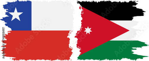 Free Download Jordan and Chile grunge flags connection vector - GFXLoad