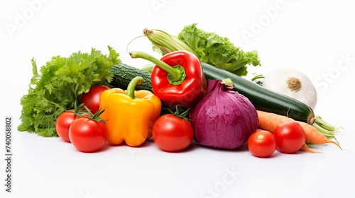 Collection vegetables isolated on white background