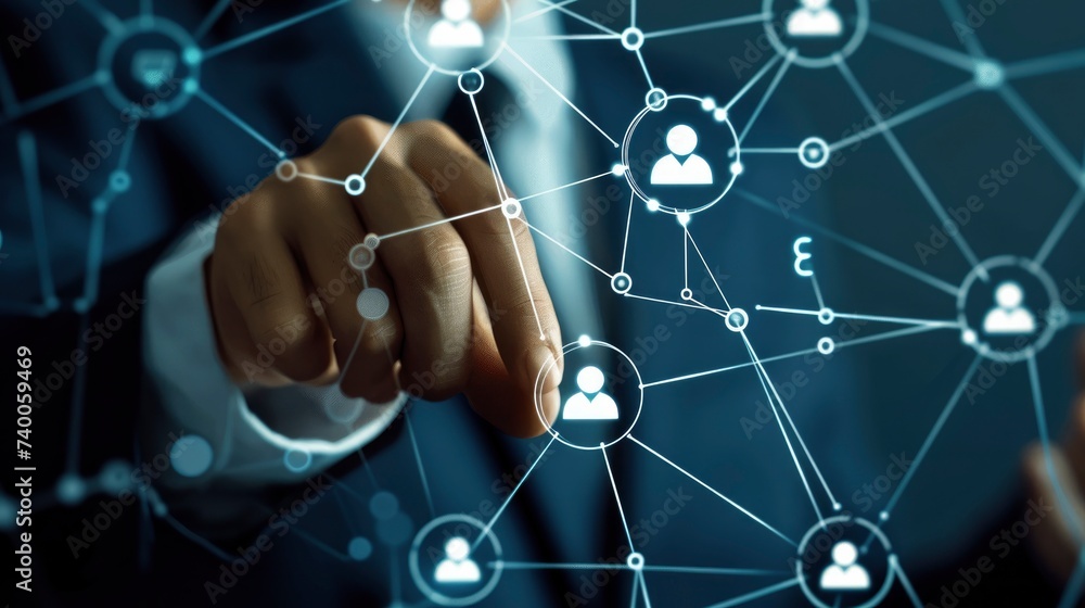 Ensuring Security and Efficiency with a Businessman Holding the Circle of Network Structure for Effective Access Management. Ensuring Security and Efficiency with a Businessman Holding the Circle of Network Structure for Effective Access Management.