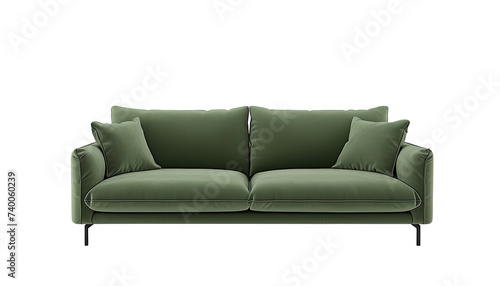 Green colored Modern sofa Furniture set for interior design png transparent on white background
