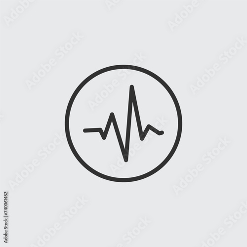 Vector linear pulse Icon. c...