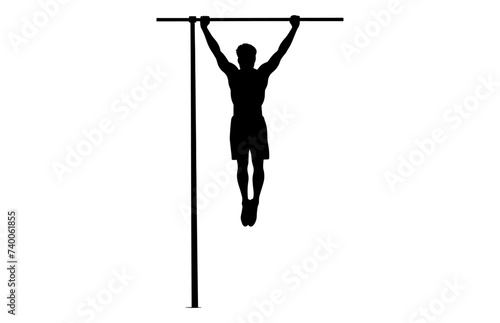 A Gymnastics on high bar black silhouette vector