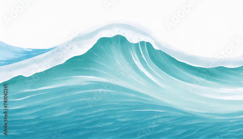 Clean water waves on white background. Generative AI