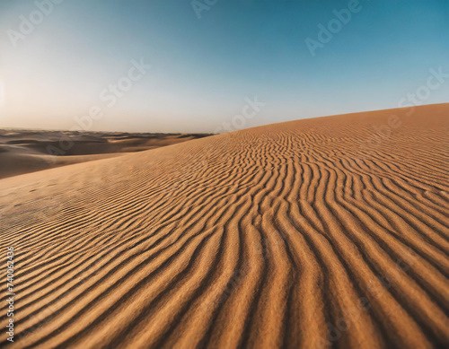 Desert landscape with rippled sand dunes  Saudi Arabia