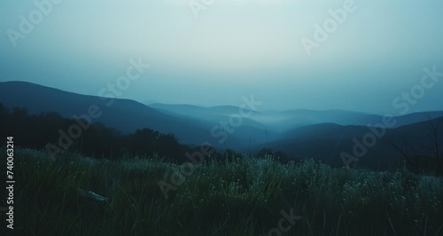 mountain view at sunset in the mountains