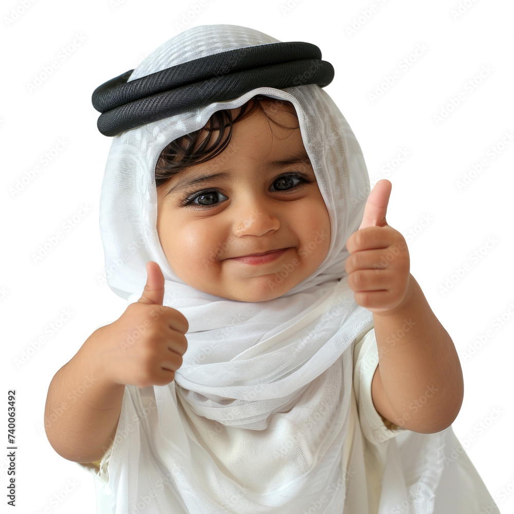 Baby giving thumb up in transparent background Baby giving thumb up in transparent background