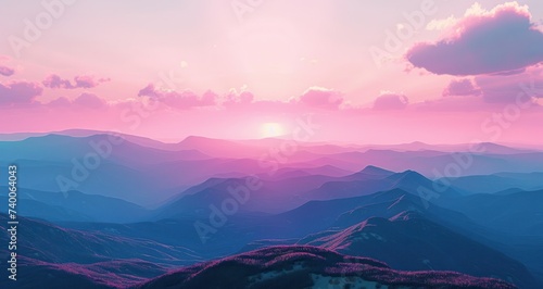 mountain view at sunset in the mountains © olegganko