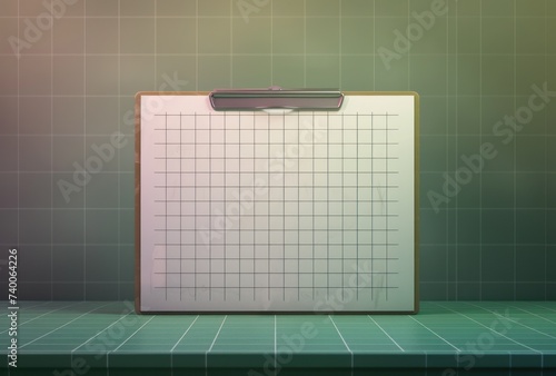 paper clipboard with handwritten notes on a green desk