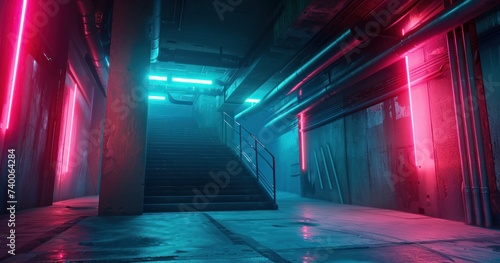 neon neon projection on neon light