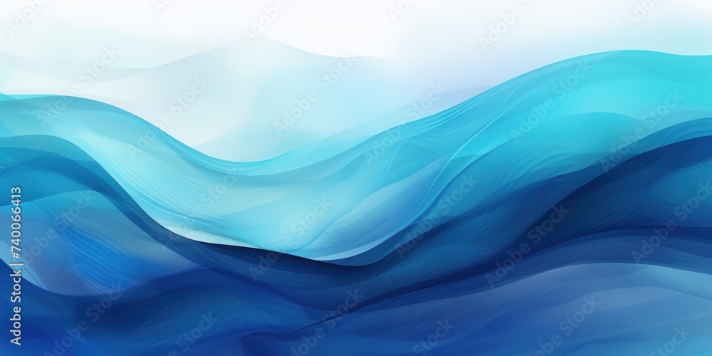 Abstract watercolor paint background dark Azure gradient color with fluid curve lines texture - obrazy, fototapety, plakaty 