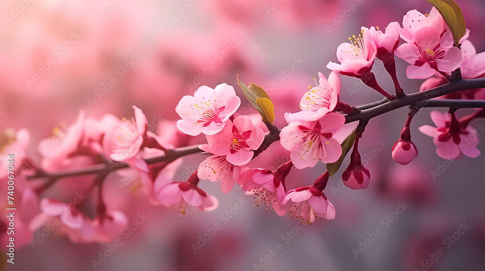 Obraz premium Beautiful pink spring cherry blossoms
