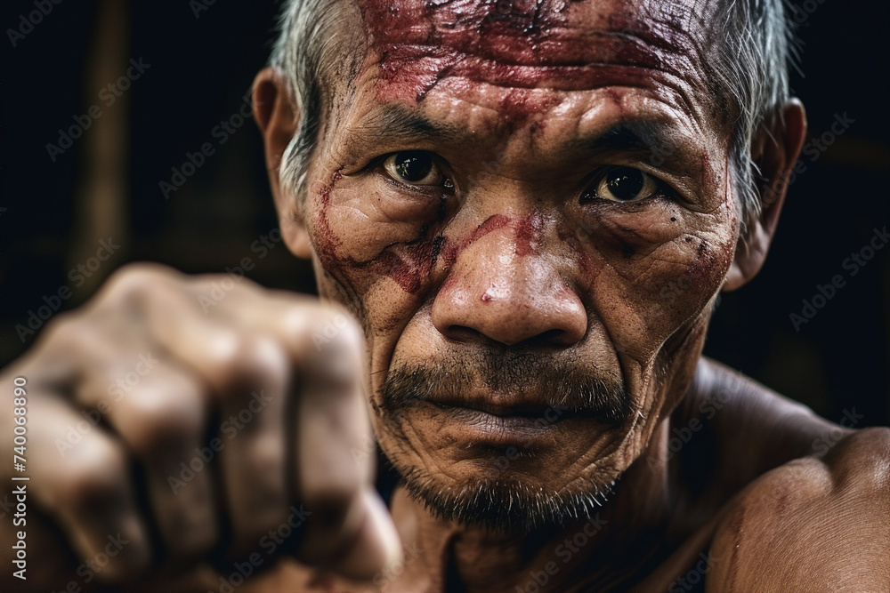Picture of martial arts man in action made with generative AI Picture of martial arts man in action made with generative AI