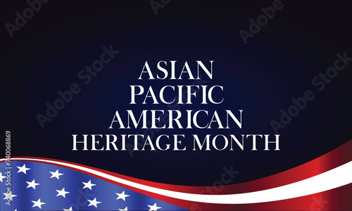 Asian American And Pacific Islander Heritage Month Text And Blue Design