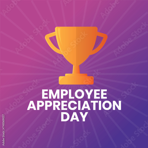 employee appreciation day vector with trophy icon and writing