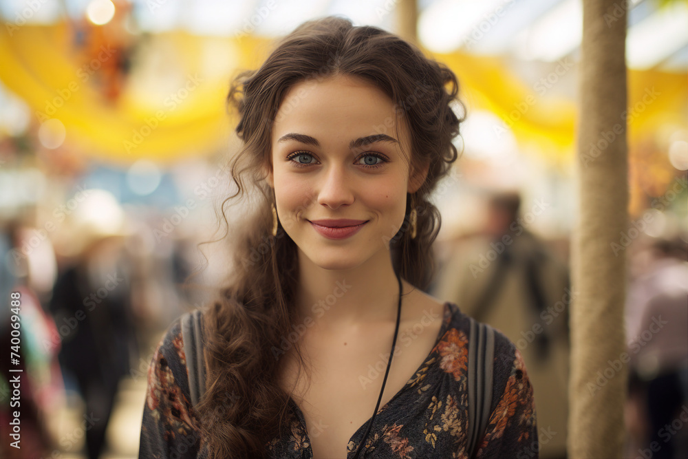 Generative AI picture summer festival with crowds of people colorful decorations Generative AI Generative AI picture summer festival with crowds of people colorful decorations Generative AI