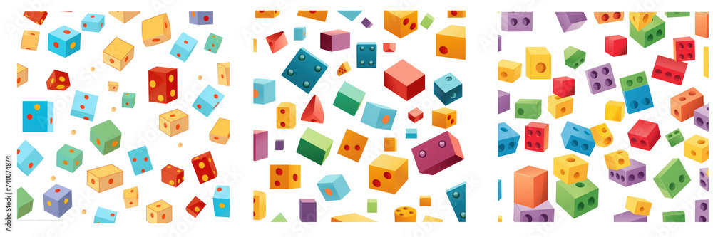 Naklejka premium Building block background scattered wallpa, Isolated Transparent Background Images, PNG
