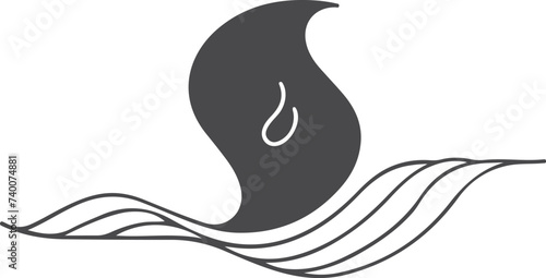 Creative logo for business on a white background. With lines. Minimalistic