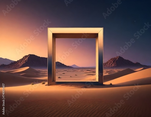frame standing in the middle of a desert landscape © JazzRock