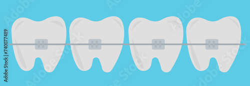 Tooth, teeth, implant, dental vector illustration set