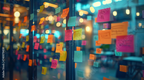 Innovative Brainstorming with Colorful Sticky Notes