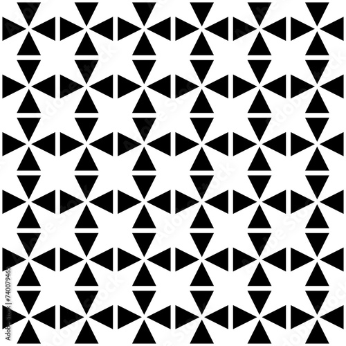 Black triangle rhombus seamless pattern design. Simple geometric shape repeating pattern on white background vector. Wall and floor ceramic tiles pattern.