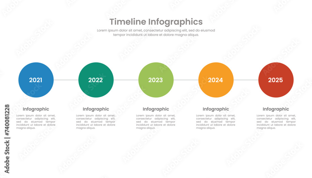 Fototapeta premium Timeline 5 years minimal infographic concept for presentation