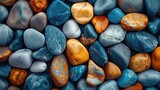 a serene background of pastel rounded pebbles