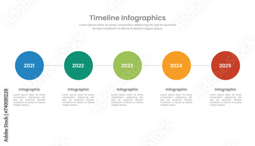 Timeline 5 years minimal infographic concept for presentation