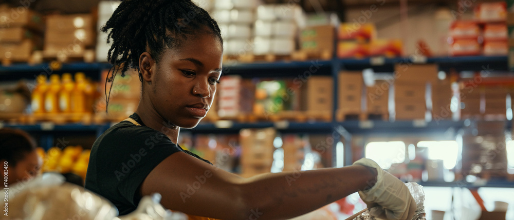 a woman working in a grocery store a woman working in a grocery store