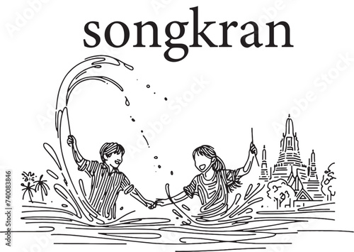 songkran in thailand water festival  having fun