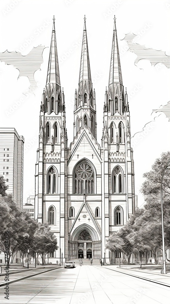 A majestic and inspiring depiction of a Christian church