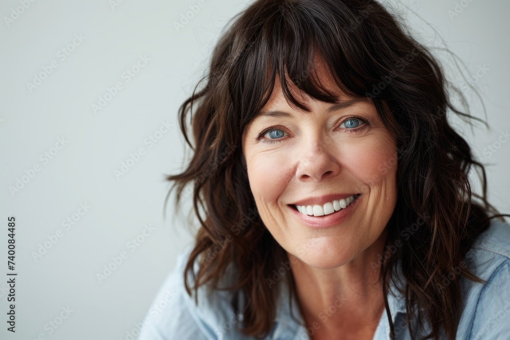 Portrait of a happy mature woman smiling and looking at the camera Portrait of a happy mature woman smiling and looking at the camera