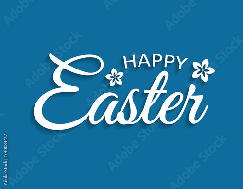 Happy Easter Hand drawn calligraphy and brush pen lettering. design for holiday greeting card and invitation of the happy Easter day