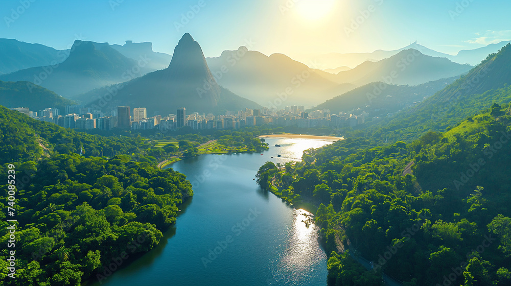 La baie de Rio de Janeiro au Brésil - obrazy, fototapety, plakaty 